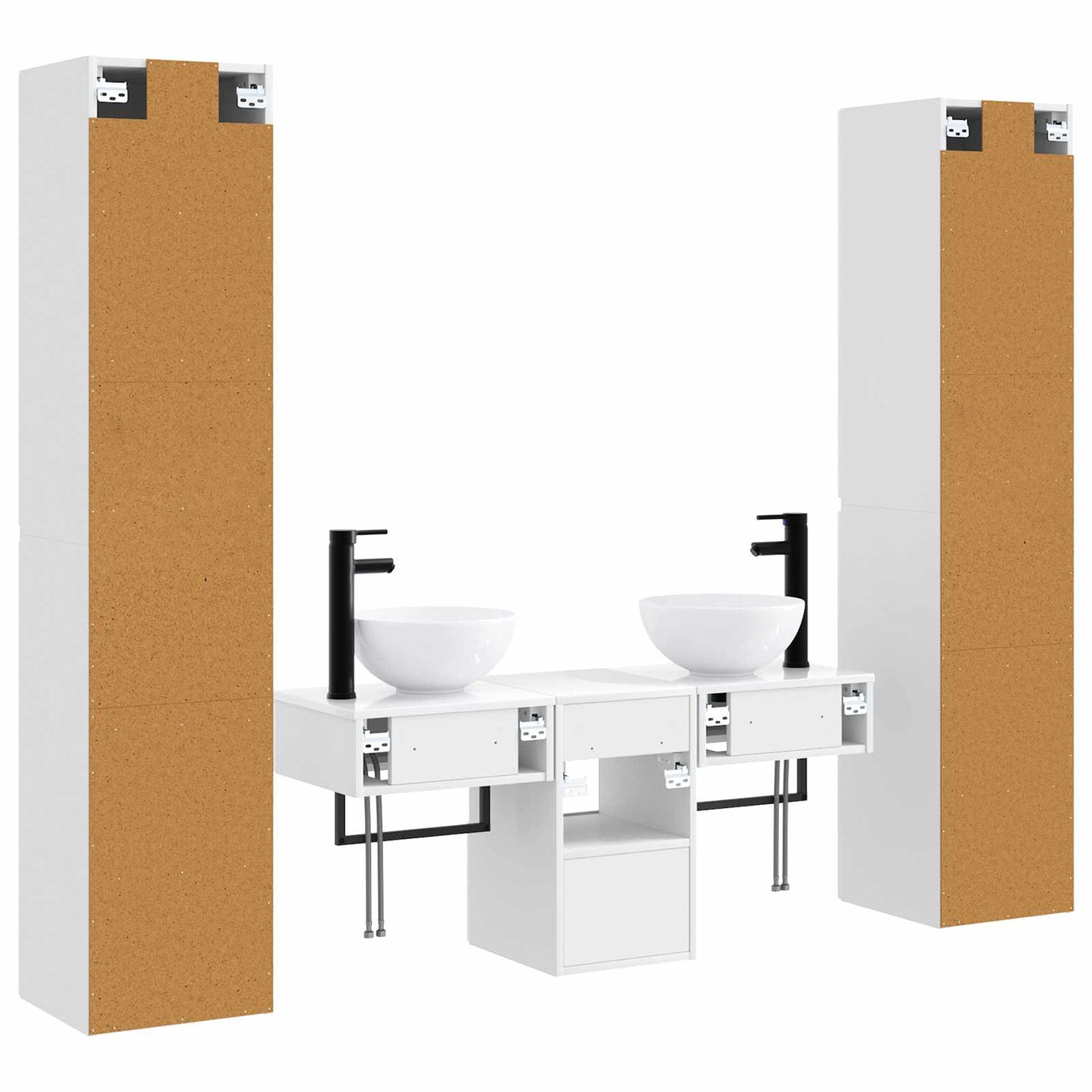 Badkamermeubelset 5 st Hoogglans Wit 33 x 34,5 x 160 cm