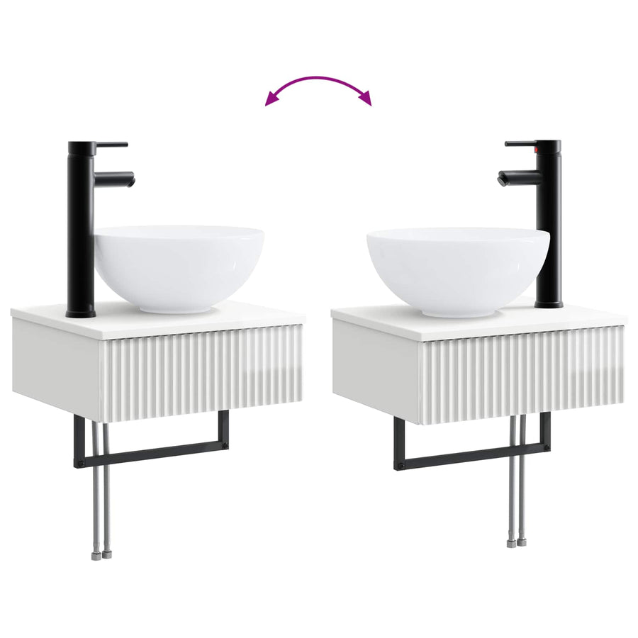 Badkamermeubelset 5 st Hoogglans Wit 33 x 34,5 x 160 cm