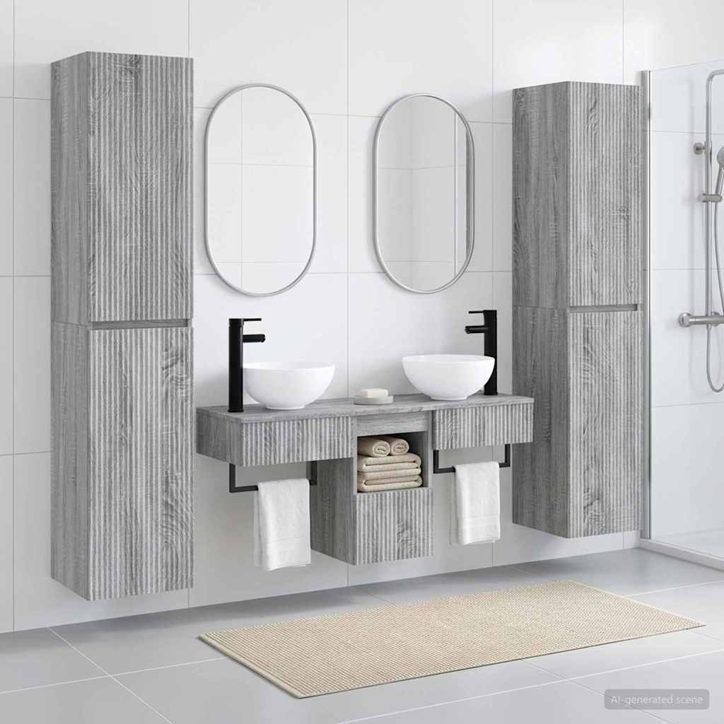 Badkamermeubelset 5 st Grijs Sonoma 33 x 34,5 x 160 cm