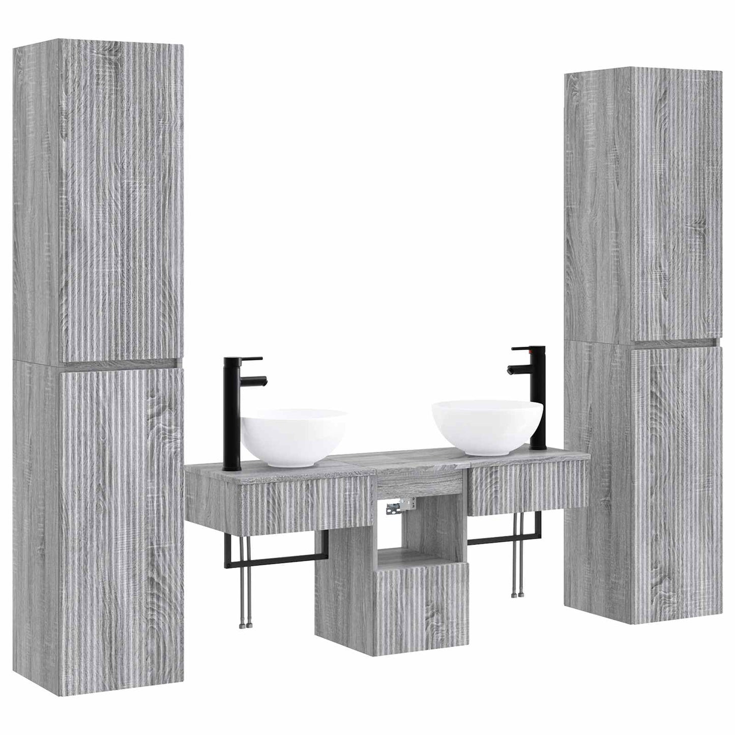 Badkamermeubelset 5 st Grijs Sonoma 33 x 34,5 x 160 cm