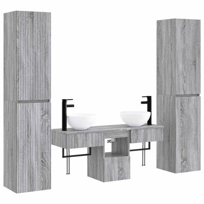 Badkamermeubelset 5 st Grijs Sonoma 33 x 34,5 x 160 cm