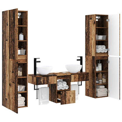 Badkamermeubelset 5 st Oud hout 33 x 34,5 x 160 cm Bewerkt hout
