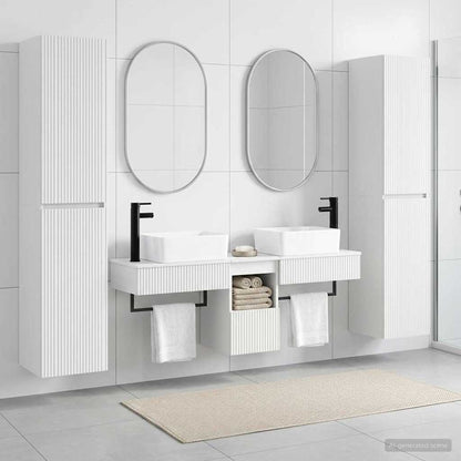 Badkamermeubelset 5 st Wit 33 x 34,5 x 160 cm Bewerkt hout