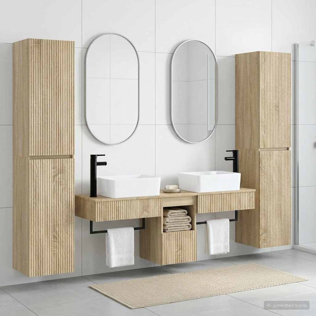 Badkamermeubelset 5 st Sonoma Eiken 33 x 34,5 x 160 cm
