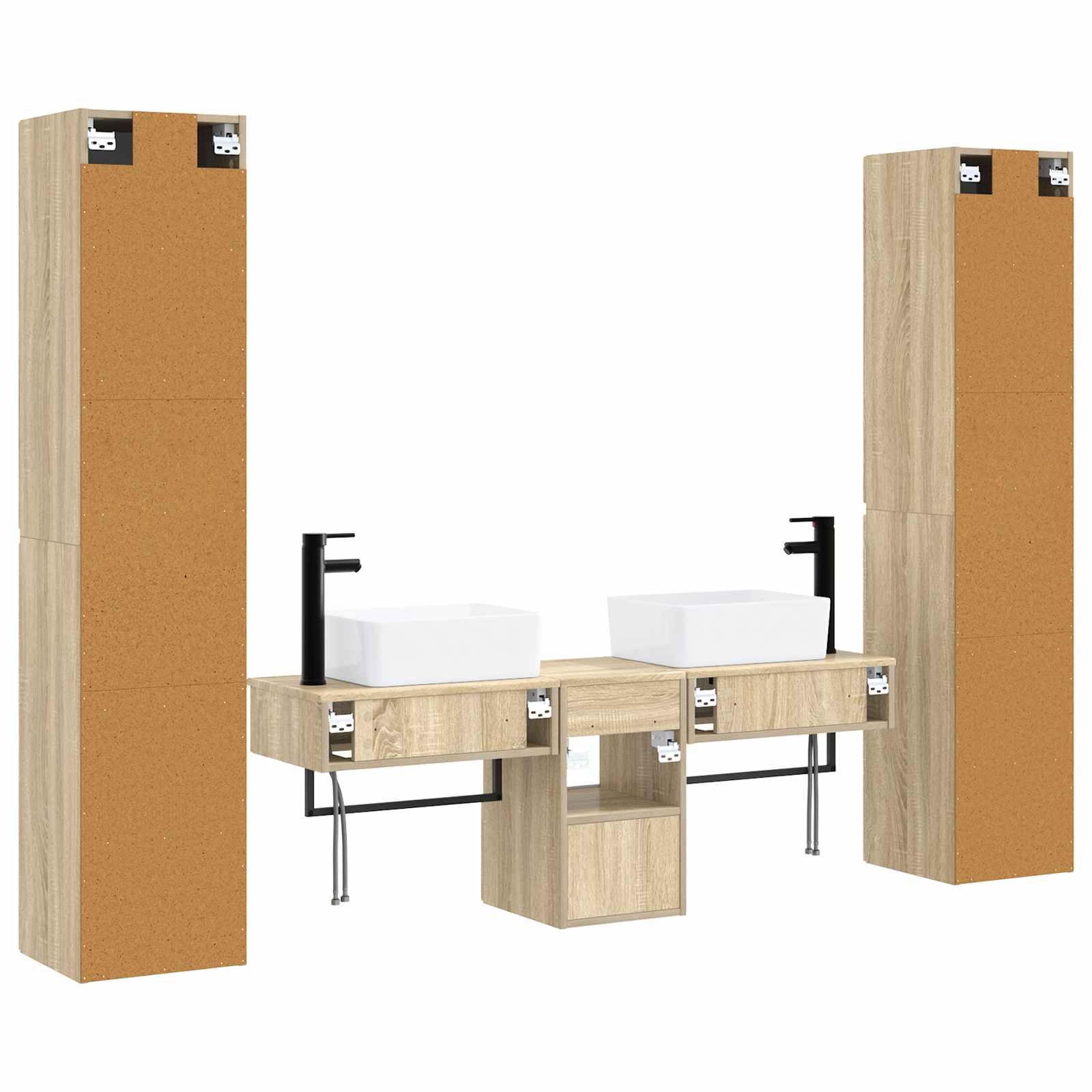 Badkamermeubelset 5 st Sonoma Eiken 33 x 34,5 x 160 cm