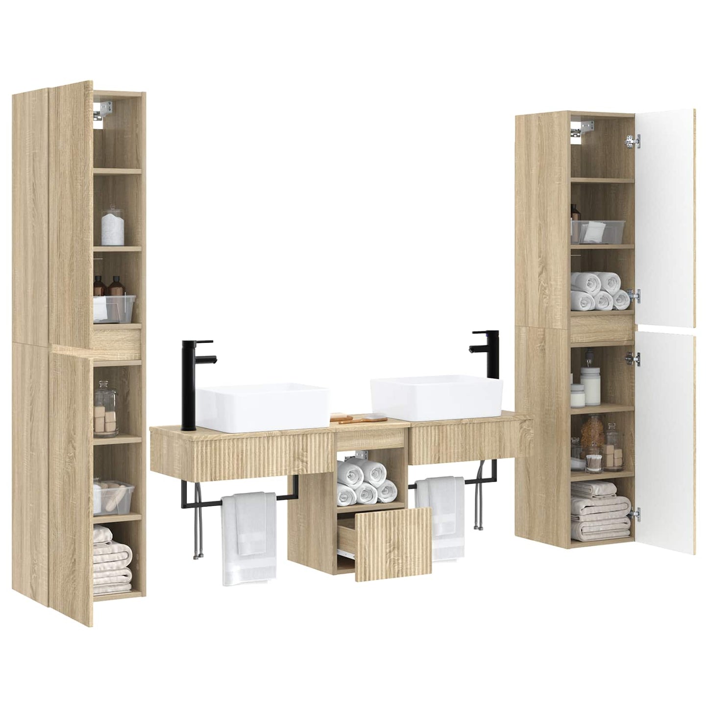 Badkamermeubelset 5 st Sonoma Eiken 33 x 34,5 x 160 cm