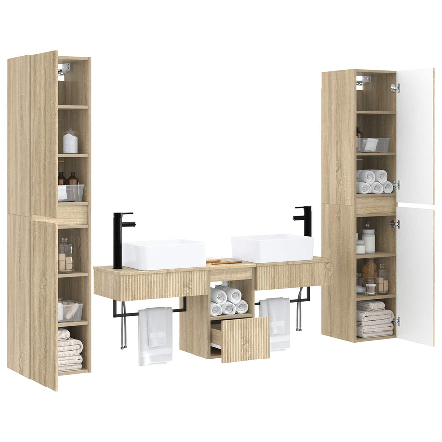 Badkamermeubelset 5 st Sonoma Eiken 33 x 34,5 x 160 cm