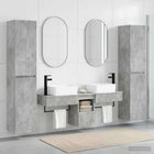 Badkamermeubelset 5 st Betongrijs 33 x 34,5 x 160 cm