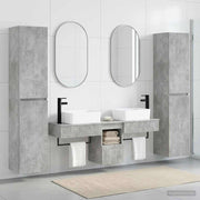 Badkamermeubelset 5-delig betongrijs 33x34.5x160 cm
