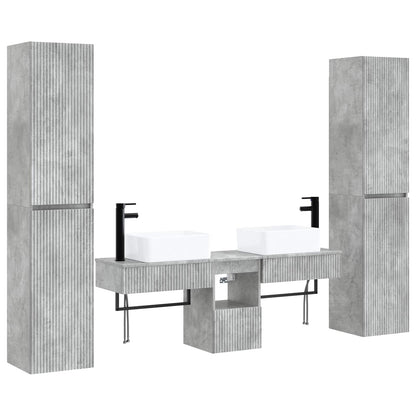 Badkamermeubelset 5 st Betongrijs 33 x 34,5 x 160 cm