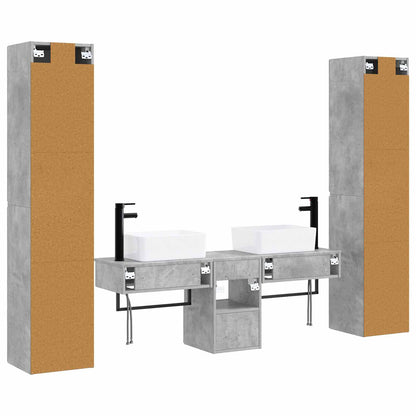 Badkamermeubelset 5 st Betongrijs 33 x 34,5 x 160 cm