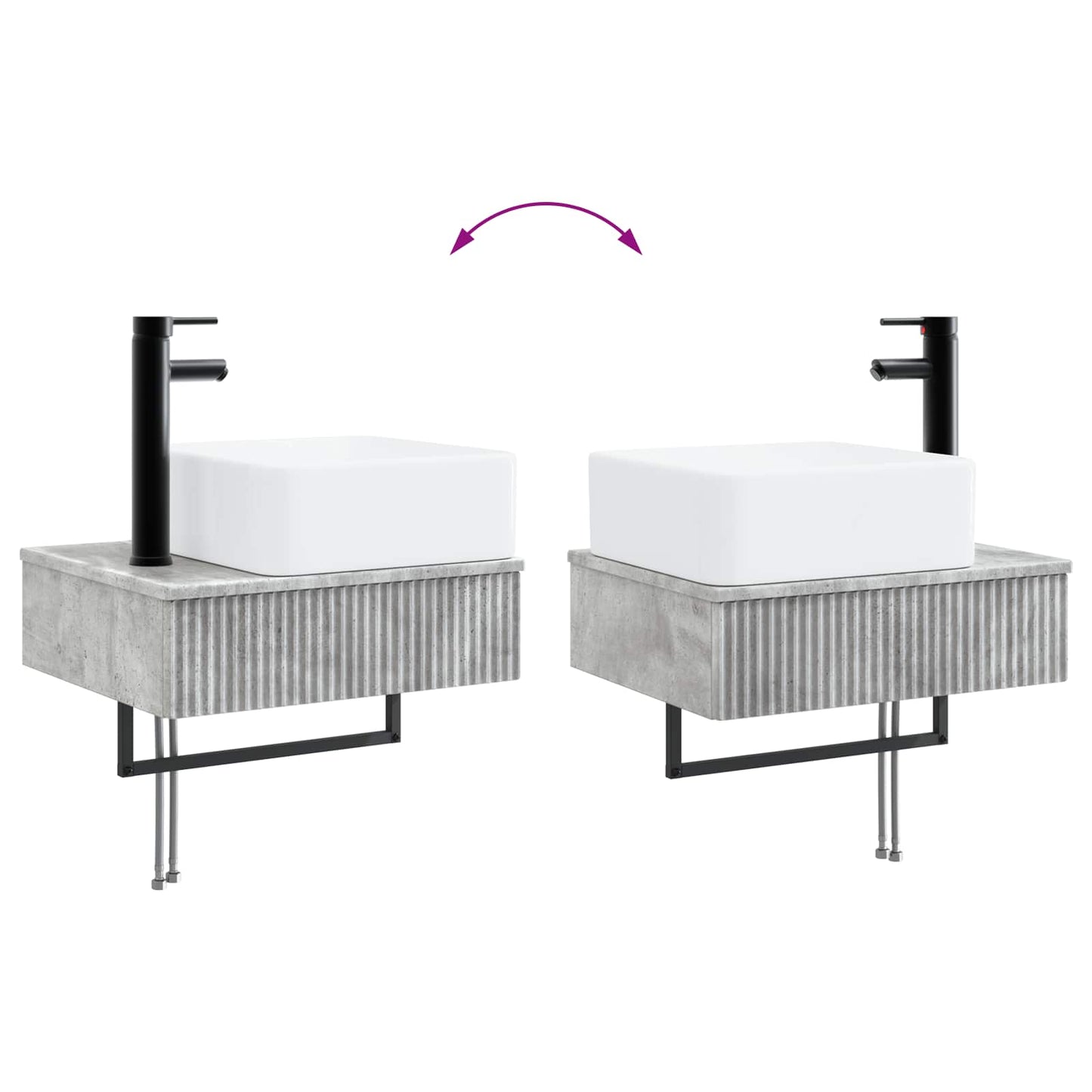 Badkamermeubelset 5 st Betongrijs 33 x 34,5 x 160 cm
