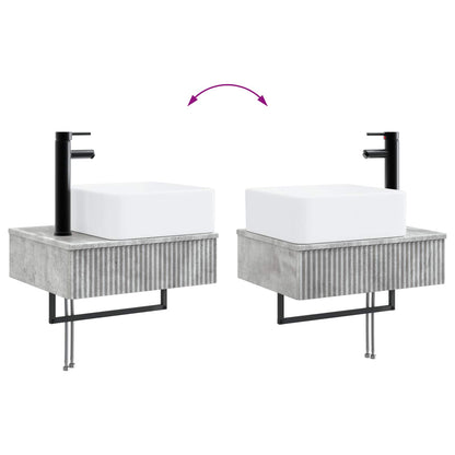 Badkamermeubelset 5 st Betongrijs 33 x 34,5 x 160 cm