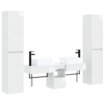 Badkamermeubelset 5 st Hoogglans Wit 33 x 34,5 x 160 cm