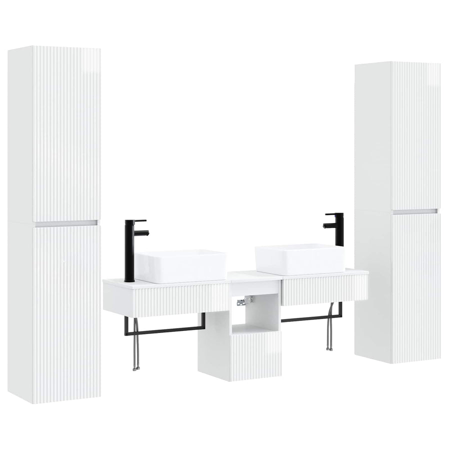 Badkamermeubelset 5 st Hoogglans Wit 33 x 34,5 x 160 cm