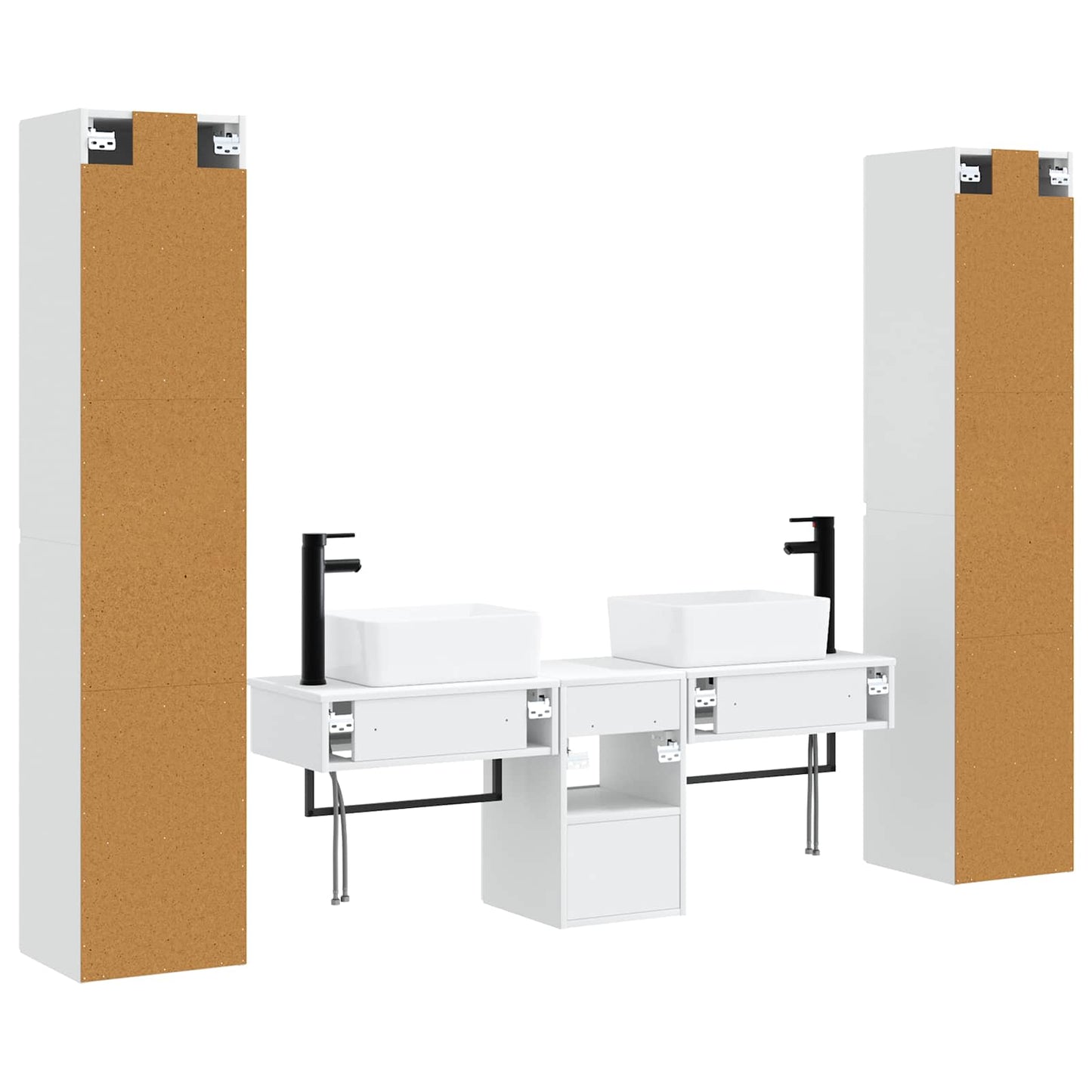 Badkamermeubelset 5 st Hoogglans Wit 33 x 34,5 x 160 cm