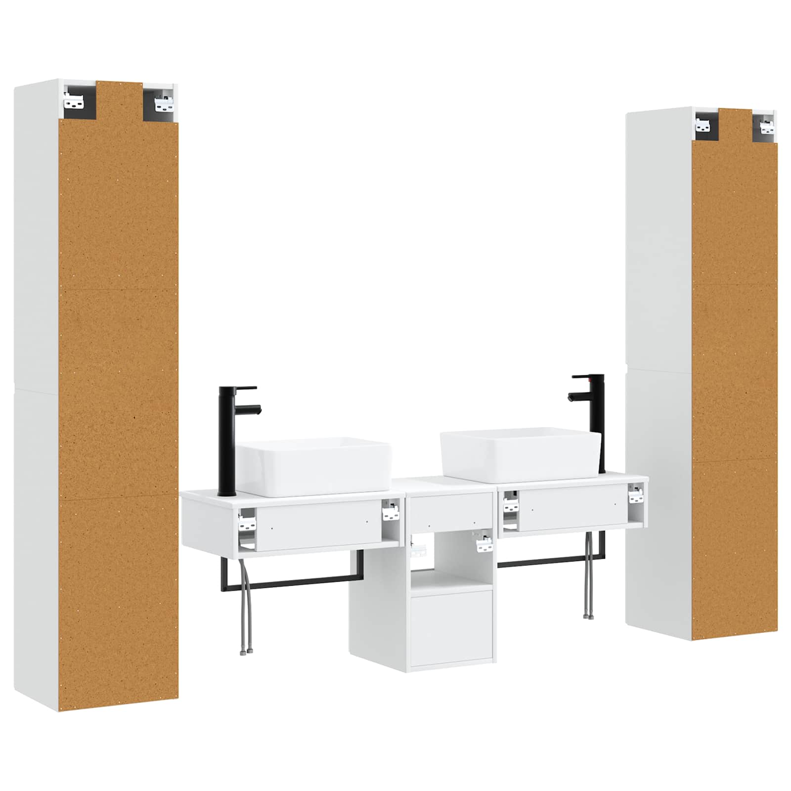 Badkamermeubelset 5 st Hoogglans Wit 33 x 34,5 x 160 cm