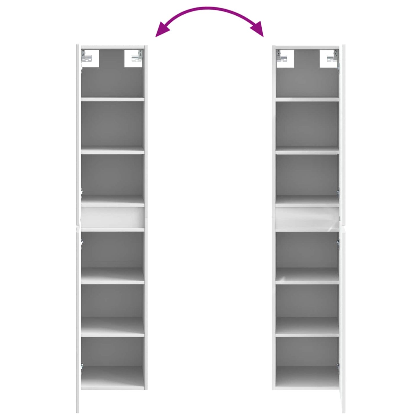 Badkamermeubelset 5 st Hoogglans Wit 33 x 34,5 x 160 cm