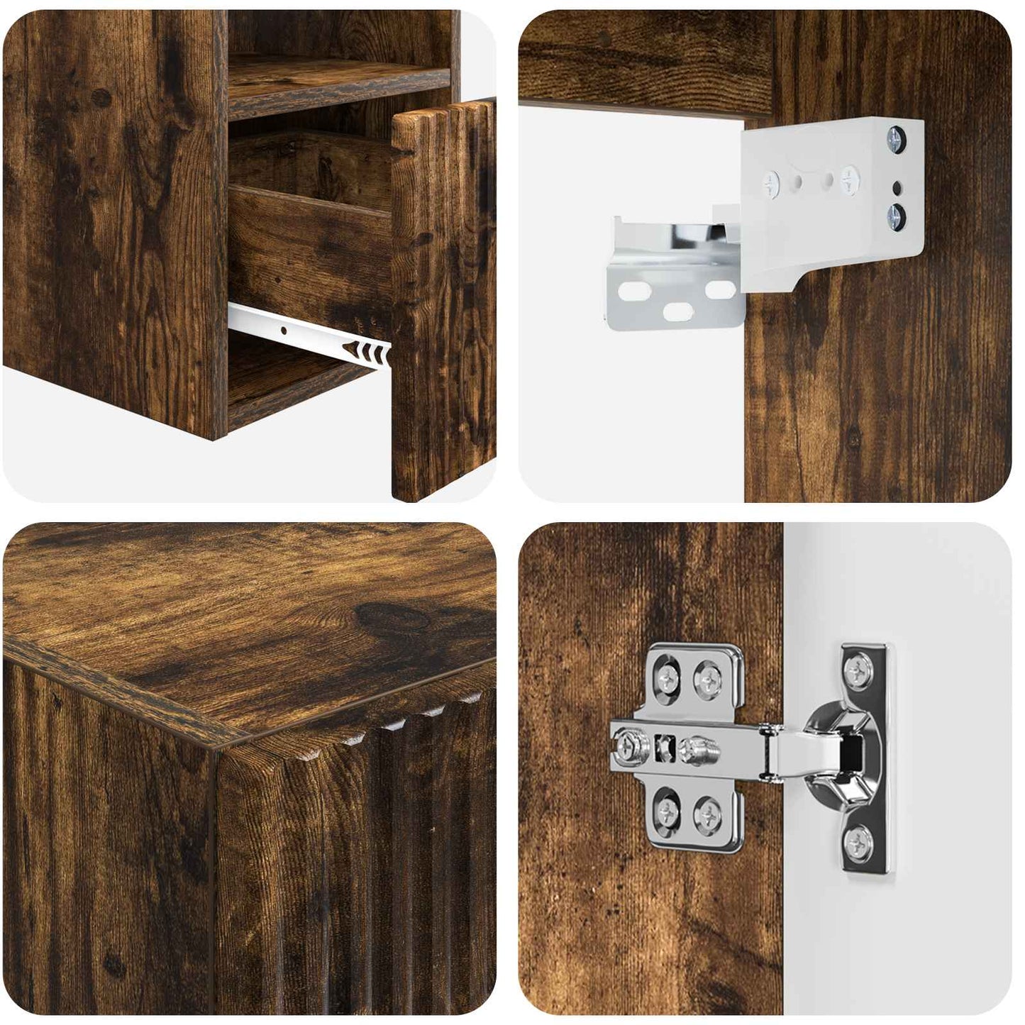 Badkamermeubelset 5 st Gerookt eiken 33 x 34,5 x 160 cm