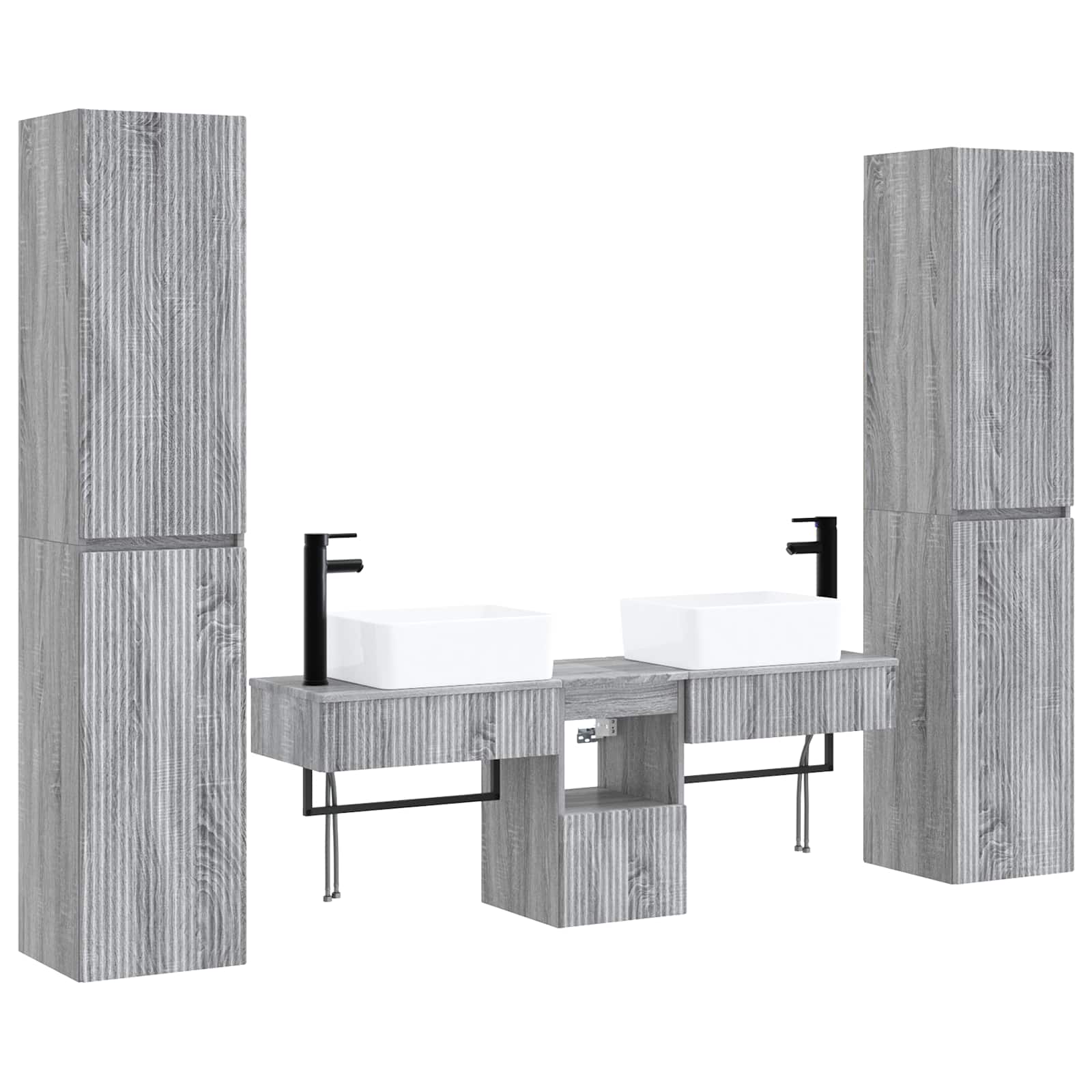 Badkamermeubelset 5 st Grijs Sonoma 33 x 34,5 x 160 cm