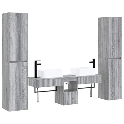 Badkamermeubelset 5 st Grijs Sonoma 33 x 34,5 x 160 cm