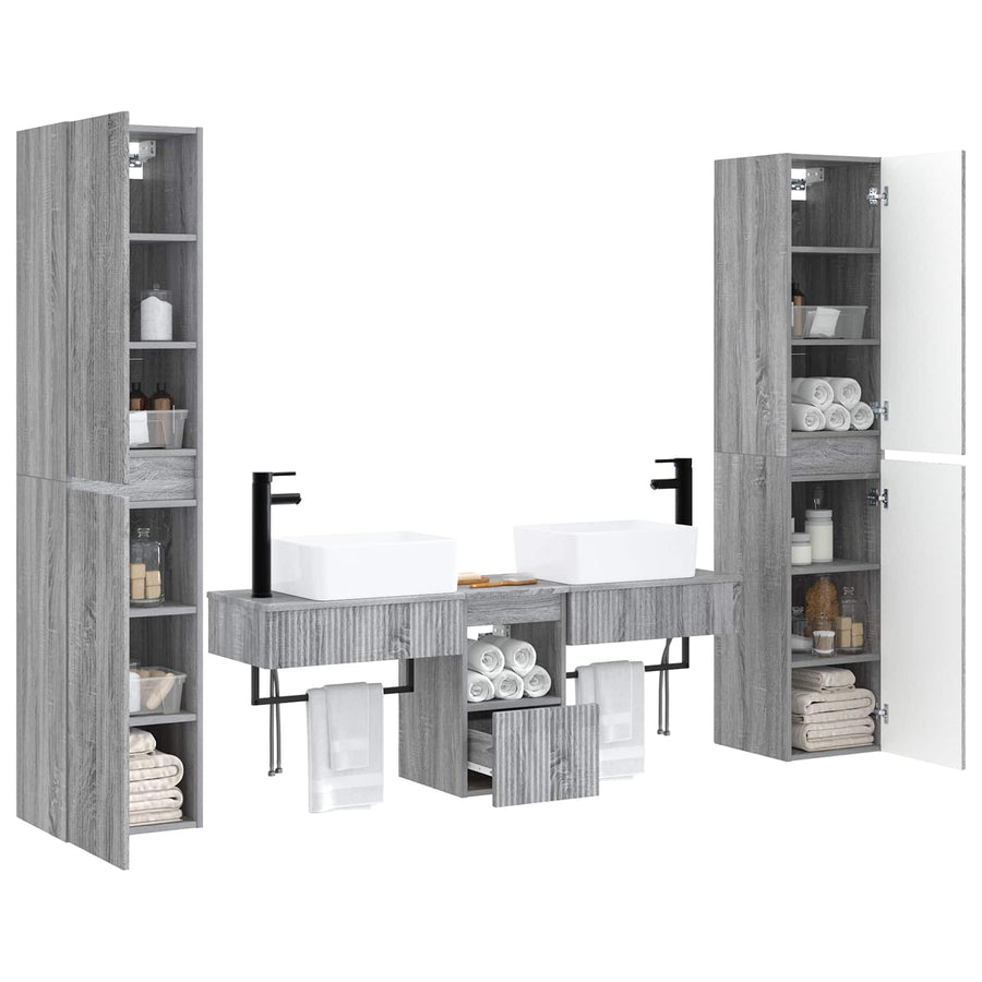 Badkamermeubelset 5 st Grijs Sonoma 33 x 34,5 x 160 cm
