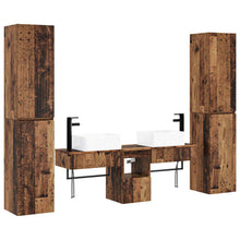 Badkamermeubelset 5 st Oud hout 33 x 34,5 x 160 cm Bewerkt hout