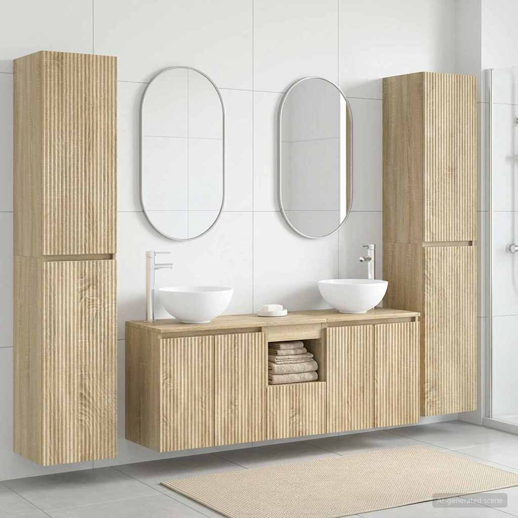 Badkamermeubelset 5 st Sonoma Eiken 33 x 34,5 x 160 cm