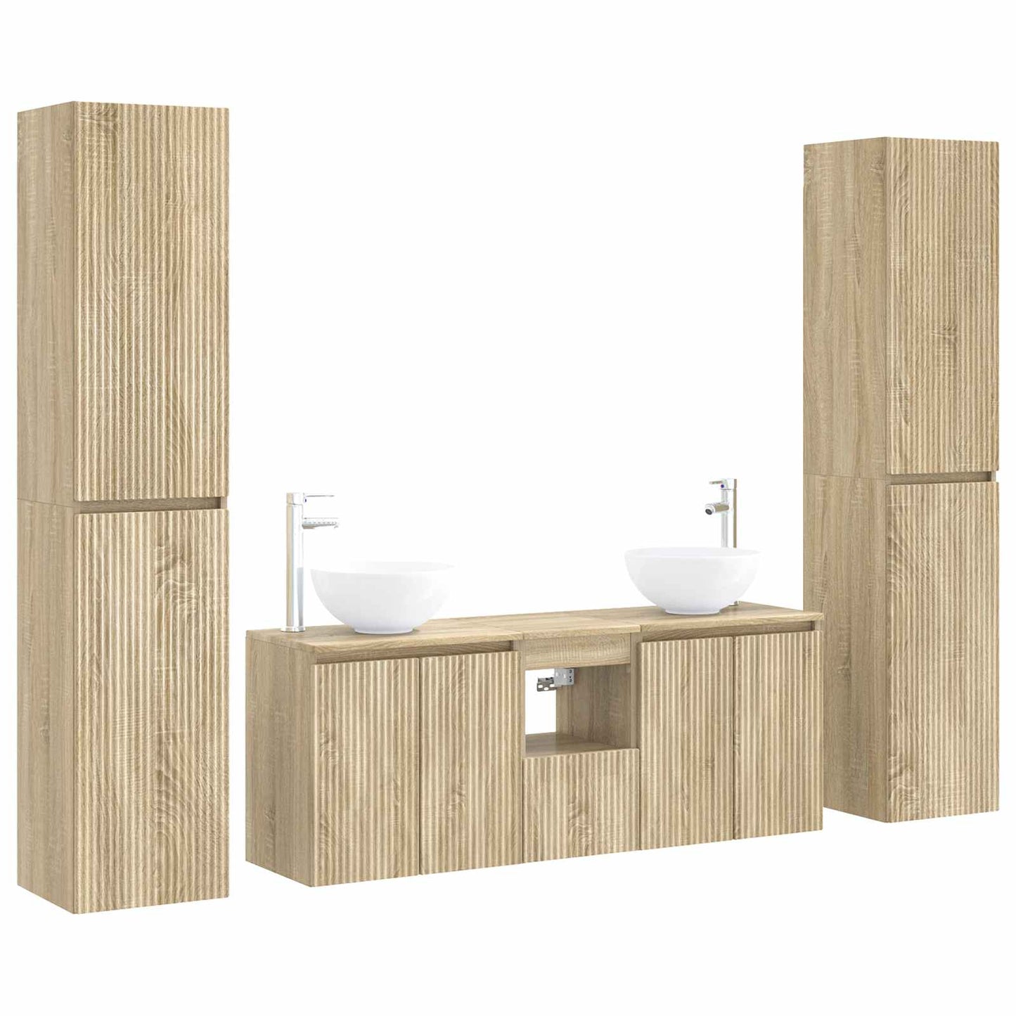 Badkamermeubelset 5 st Sonoma Eiken 33 x 34,5 x 160 cm
