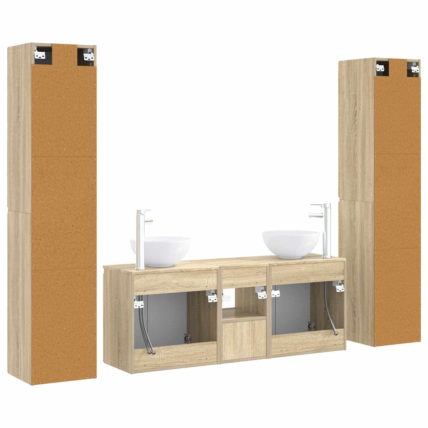 Badkamermeubelset 5 st Sonoma Eiken 33 x 34,5 x 160 cm