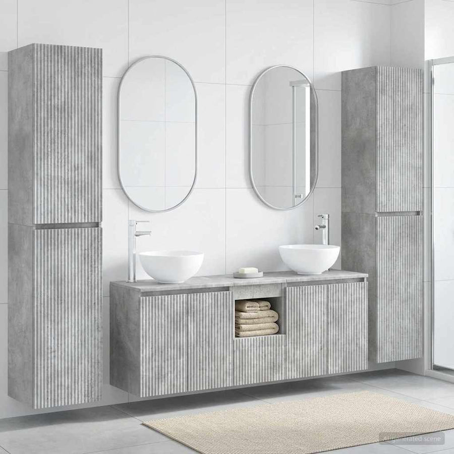 Badkamermeubelset 5 st Betongrijs 33 x 34,5 x 160 cm