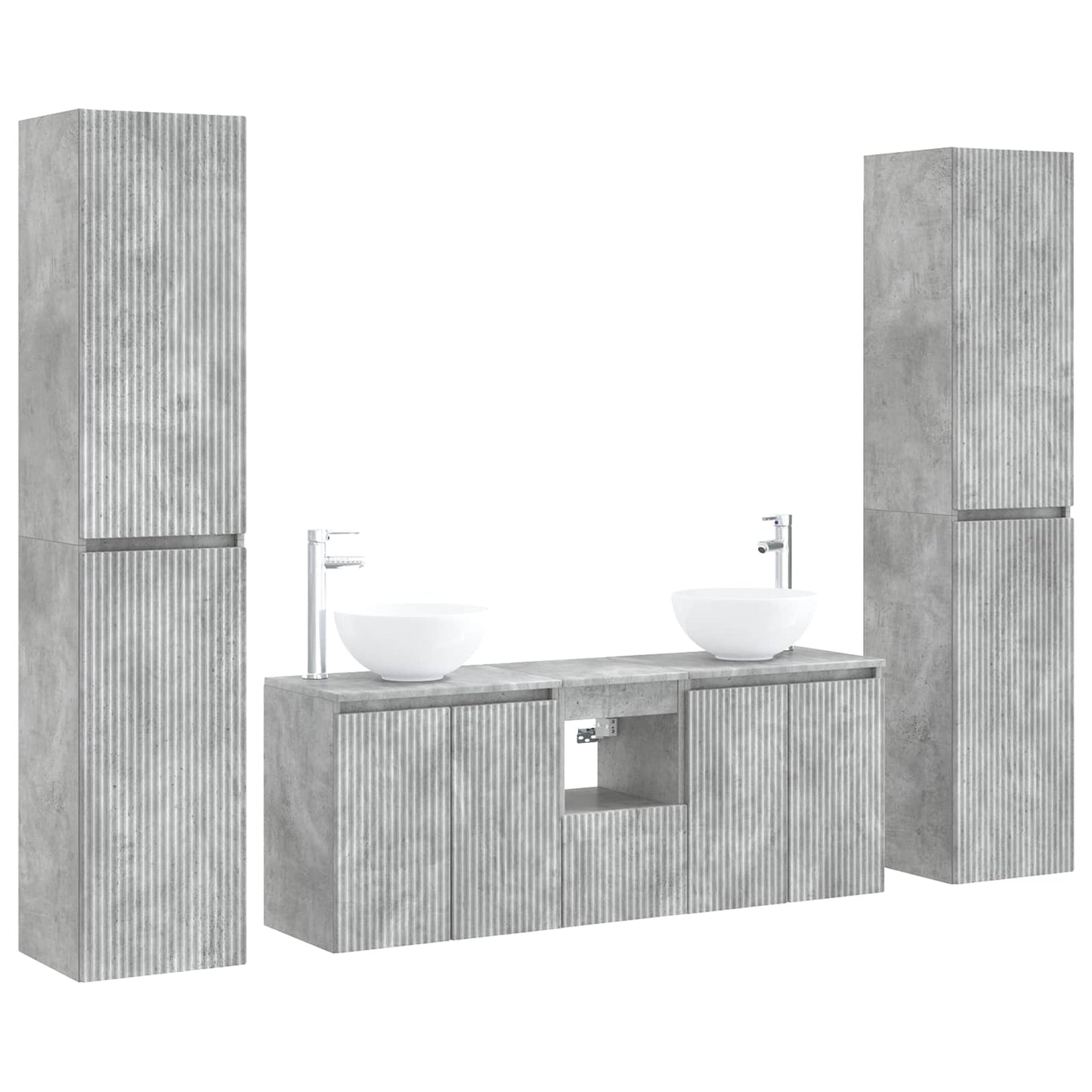 Badkamermeubelset 5 st Betongrijs 33 x 34,5 x 160 cm