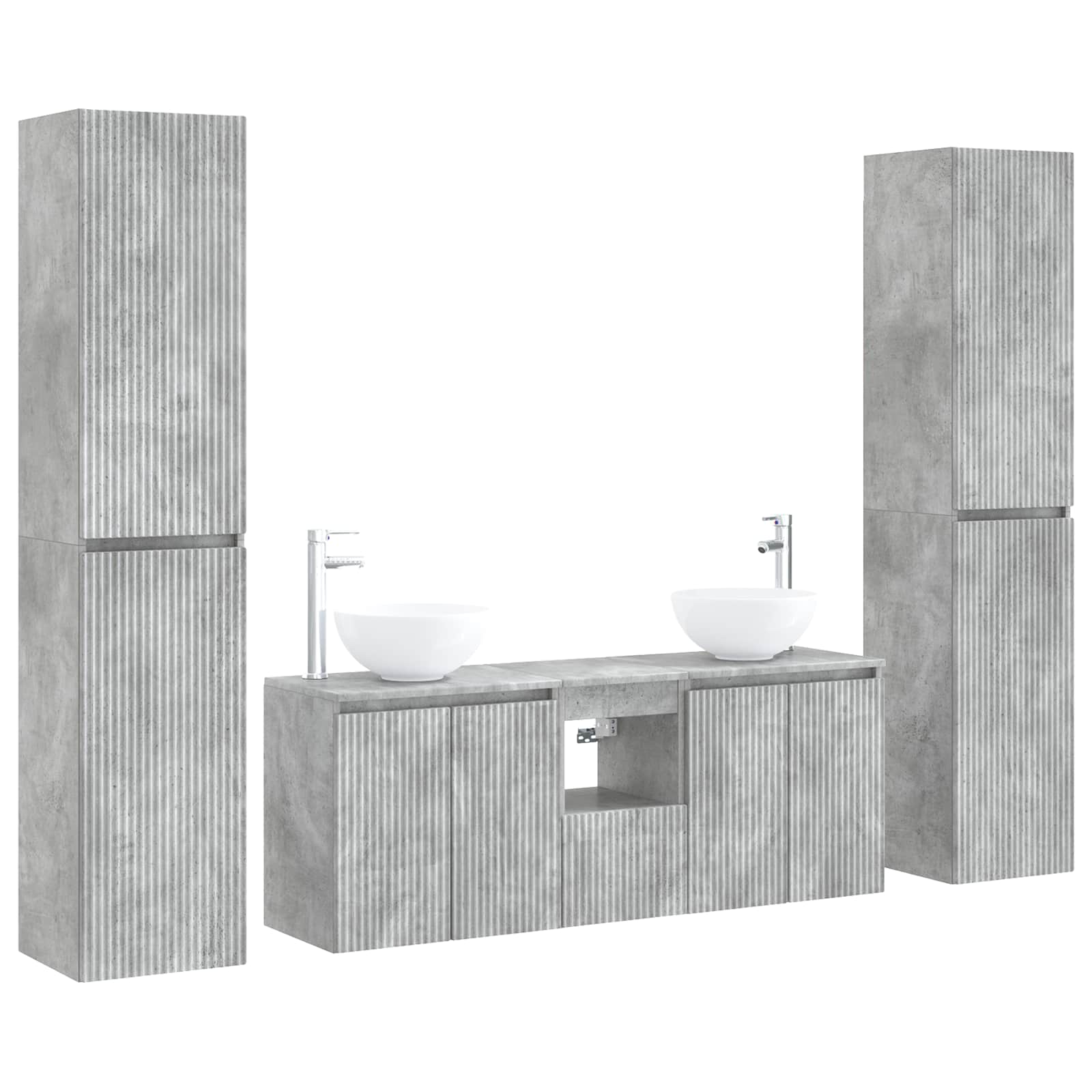 Badkamermeubelset 5 st Betongrijs 33 x 34,5 x 160 cm