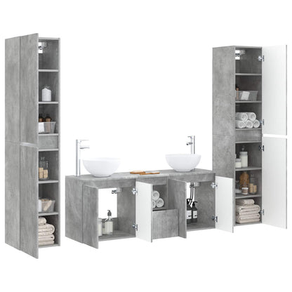 Badkamermeubelset 5 st Betongrijs 33 x 34,5 x 160 cm