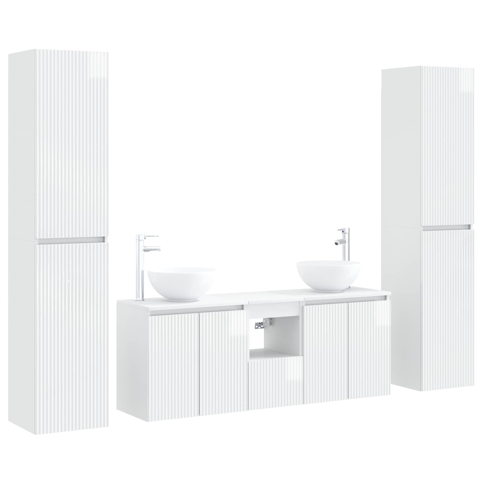 Badkamermeubelset 5 st Hoogglans Wit 33 x 34,5 x 160 cm