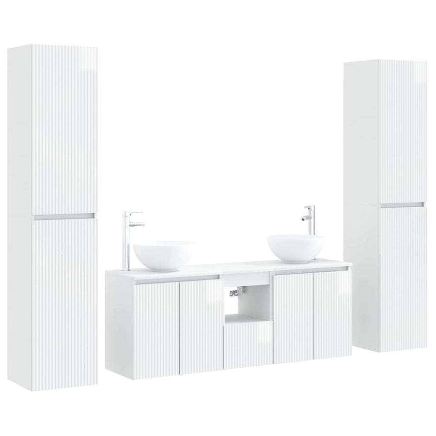 Badkamermeubelset 5 st Hoogglans Wit 33 x 34,5 x 160 cm