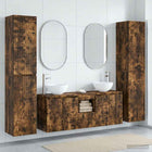 Badkamermeubelset 5 st Gerookt eiken 33 x 34,5 x 160 cm