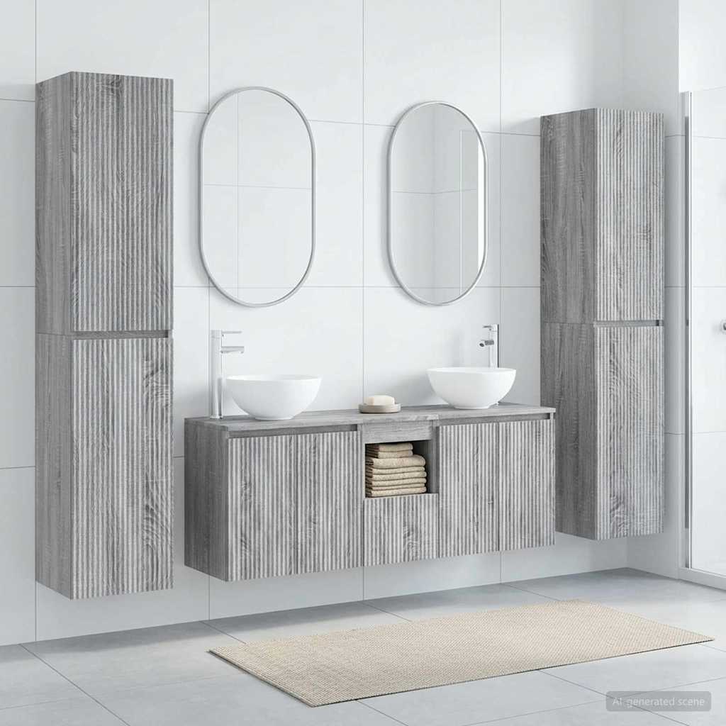 Badkamermeubelset 5 st Grijs Sonoma 33 x 34,5 x 160 cm