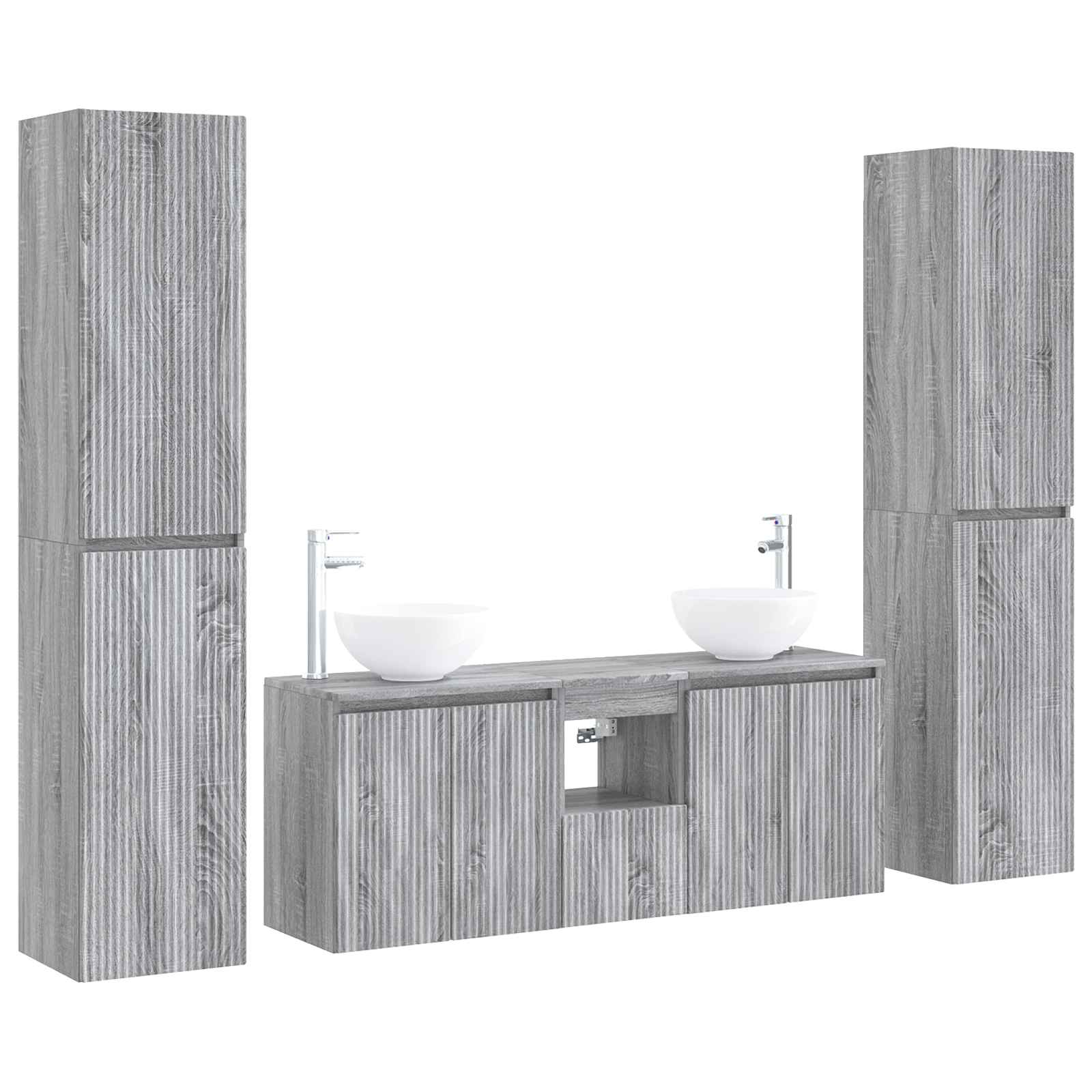 Badkamermeubelset 5 st Grijs Sonoma 33 x 34,5 x 160 cm