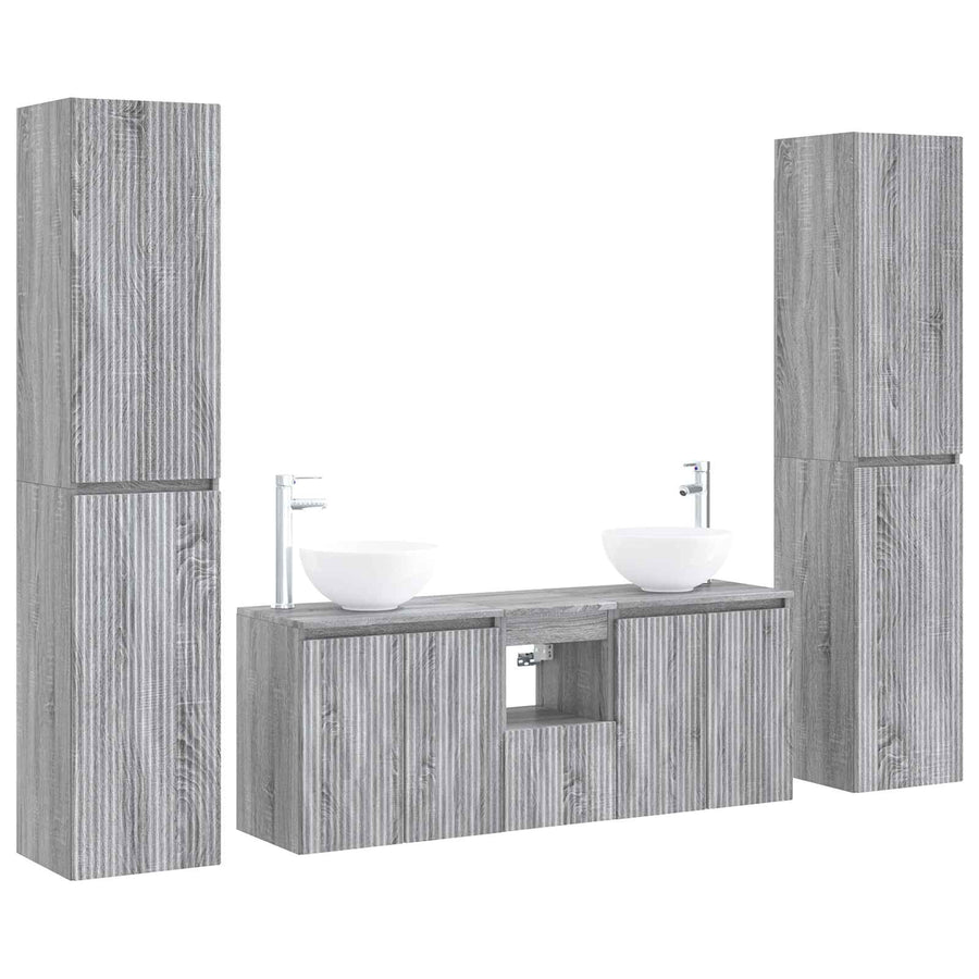 Badkamermeubelset 5 st Grijs Sonoma 33 x 34,5 x 160 cm