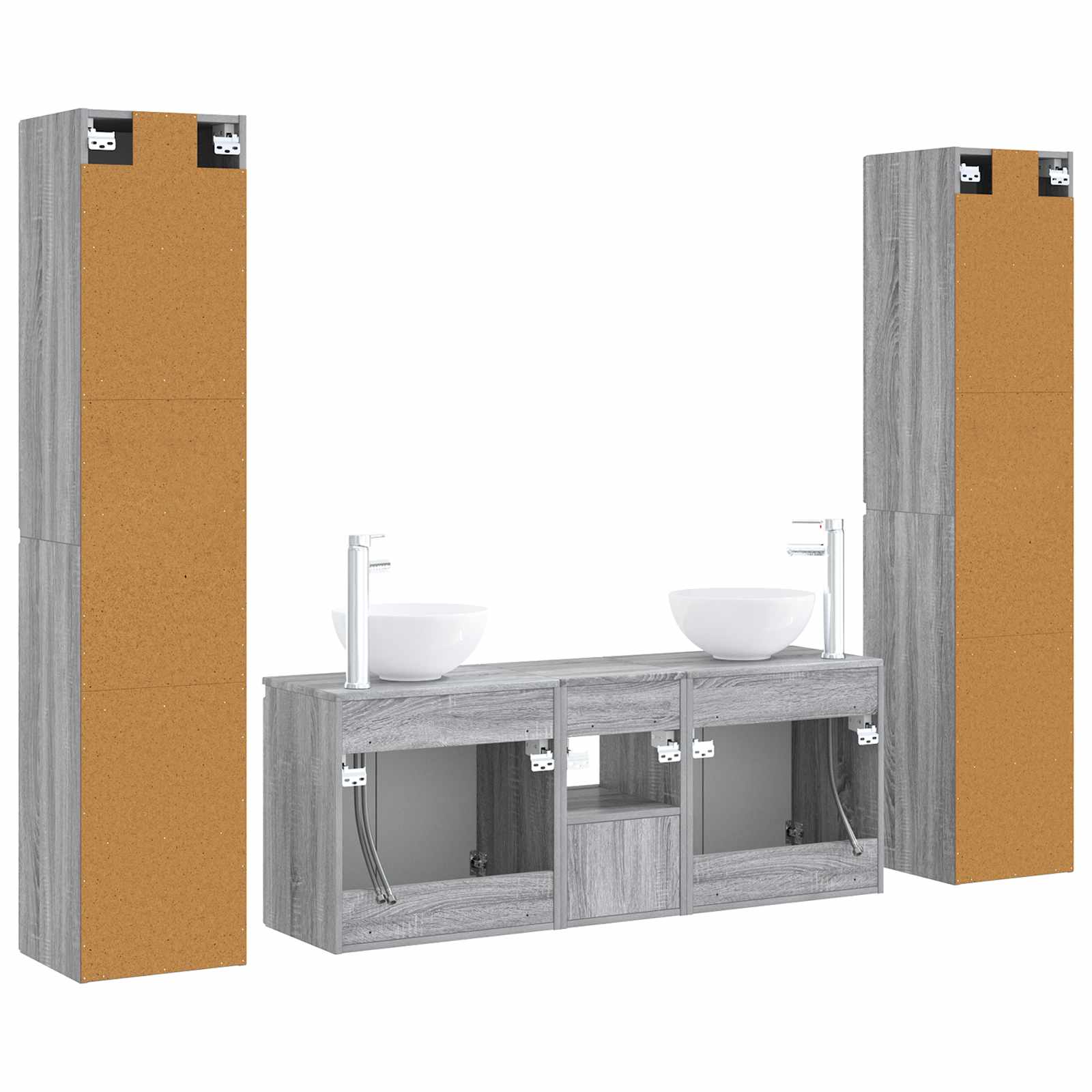 Badkamermeubelset 5 st Grijs Sonoma 33 x 34,5 x 160 cm