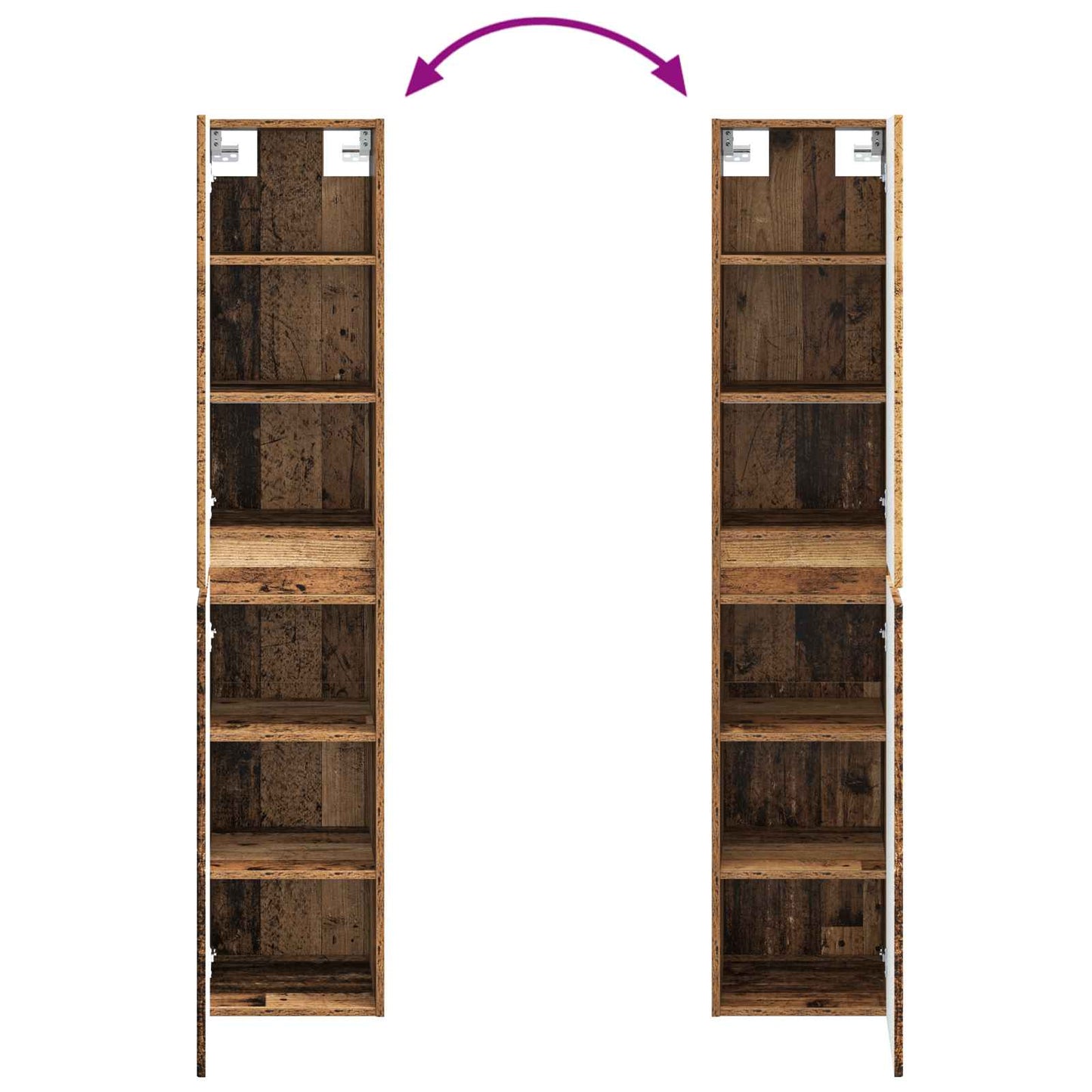 Badkamermeubelset 5 st Oud hout 33 x 34,5 x 160 cm Bewerkt hout