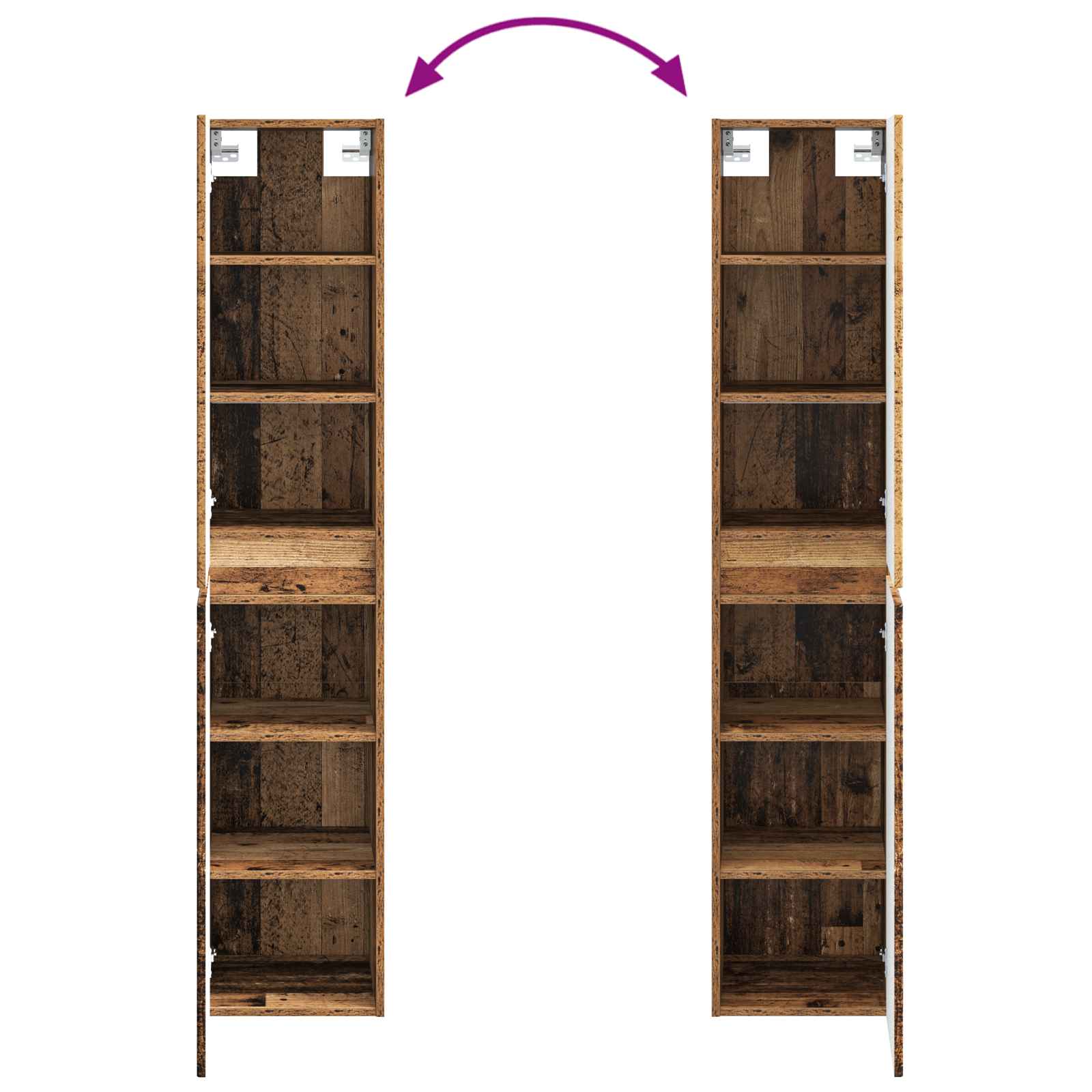 Badkamermeubelset 5 st Oud hout 33 x 34,5 x 160 cm Bewerkt hout