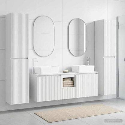 Badkamermeubelset 5 st Wit 33 x 34,5 x 160 cm Bewerkt hout