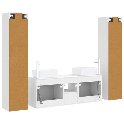 Badkamermeubelset 5 st Wit 33 x 34,5 x 160 cm Bewerkt hout