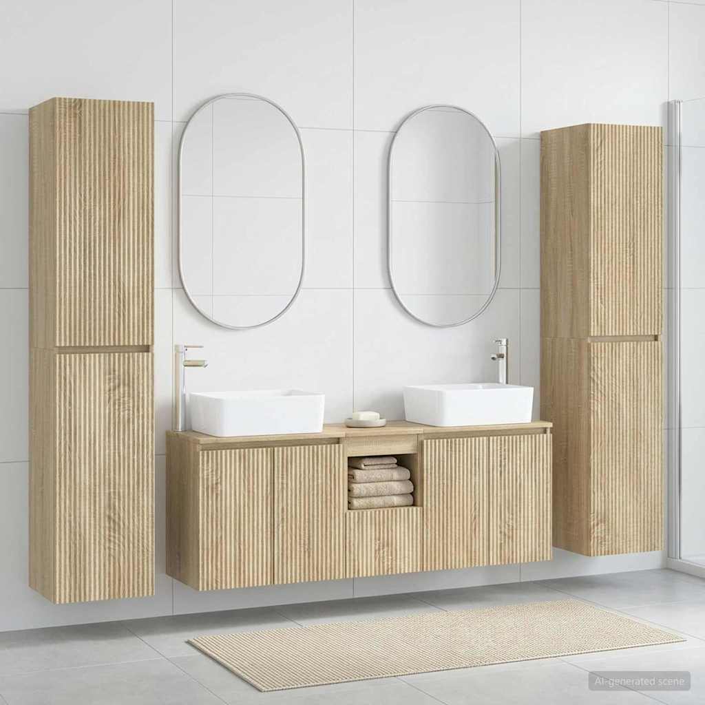 Badkamermeubelset 5 st Sonoma Eiken 33 x 34,5 x 160 cm