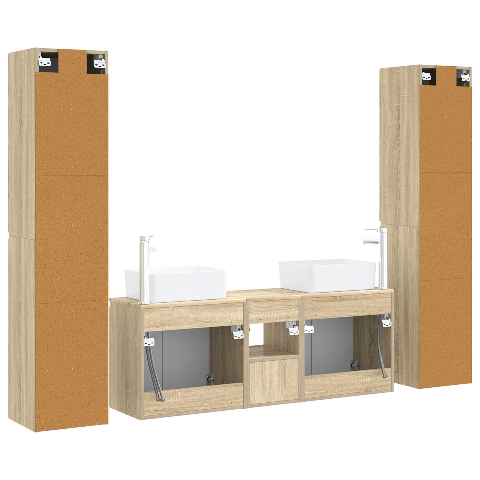 Badkamermeubelset 5 st Sonoma Eiken 33 x 34,5 x 160 cm