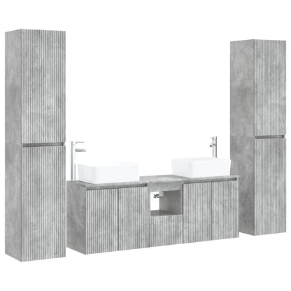 Badkamermeubelset 5 st Betongrijs 33 x 34,5 x 160 cm