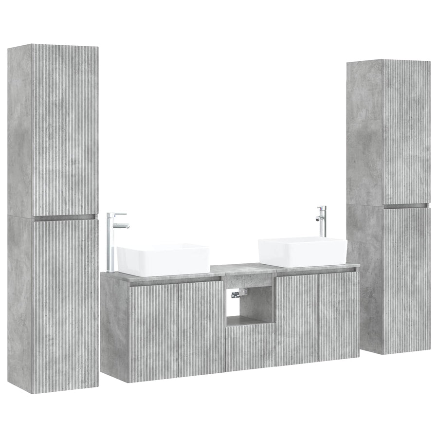 Badkamermeubelset 5 st Betongrijs 33 x 34,5 x 160 cm