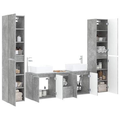 Badkamermeubelset 5 st Betongrijs 33 x 34,5 x 160 cm